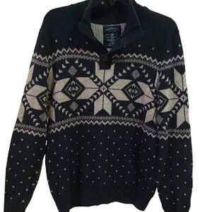 American Eagle Outfitters Men’s Sweater Mock Neck Snowprint Size M
